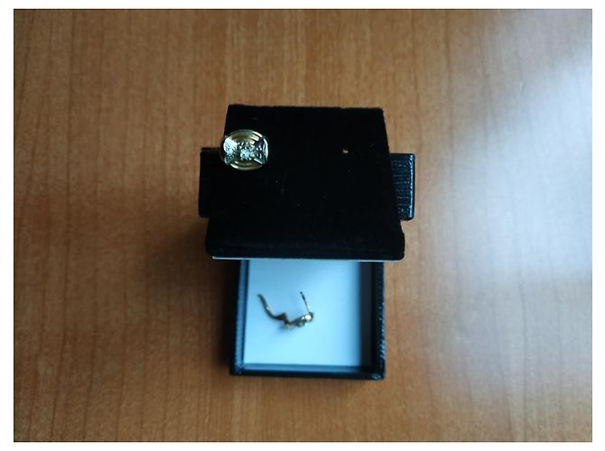 inconnue Orecchini ovali in oro giallo e bianco con diamante D'oro - vista 7