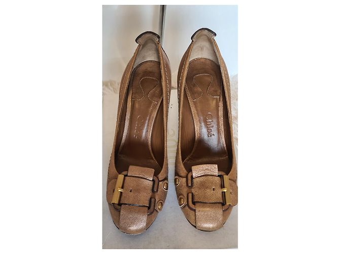 Chloé Pumps Goldbraun Leder Größe 36 - Ansicht 2