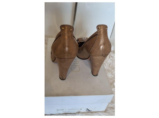 Chloé Pumps Goldbraun Leder Größe 36 - Ansicht 3