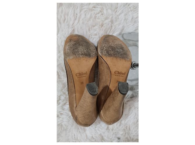 Chloé Pumps Goldbraun Leder Größe 36 - Ansicht 5