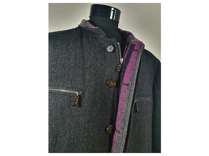 Etro Grey Wool Blazer Jacket - view 7
