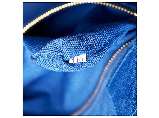 Borsa in tela con logo Canapa Prada blu - vista 7