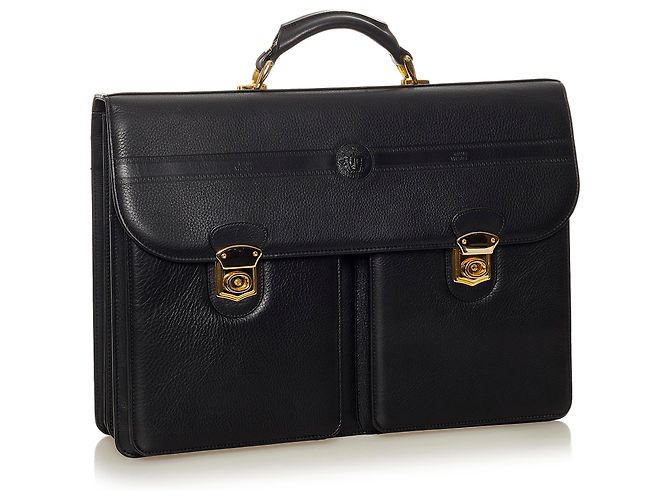 Borsa da lavoro in pelle nera Versace - vista 2