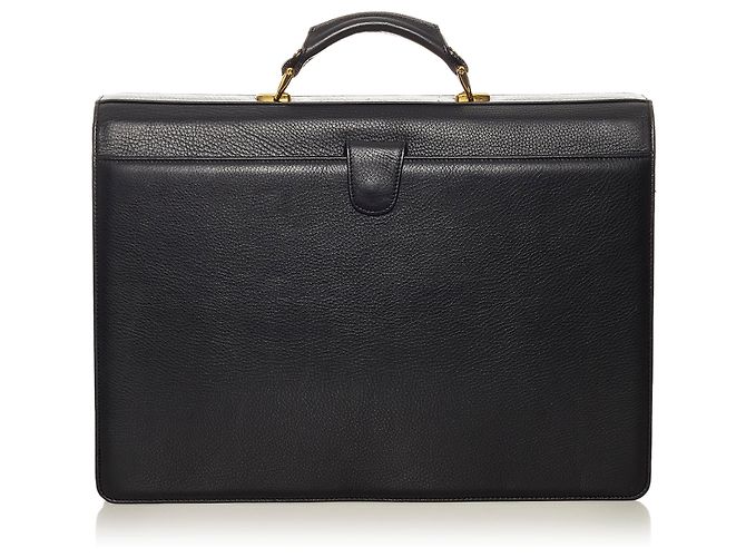 Borsa da lavoro in pelle nera Versace - vista 3