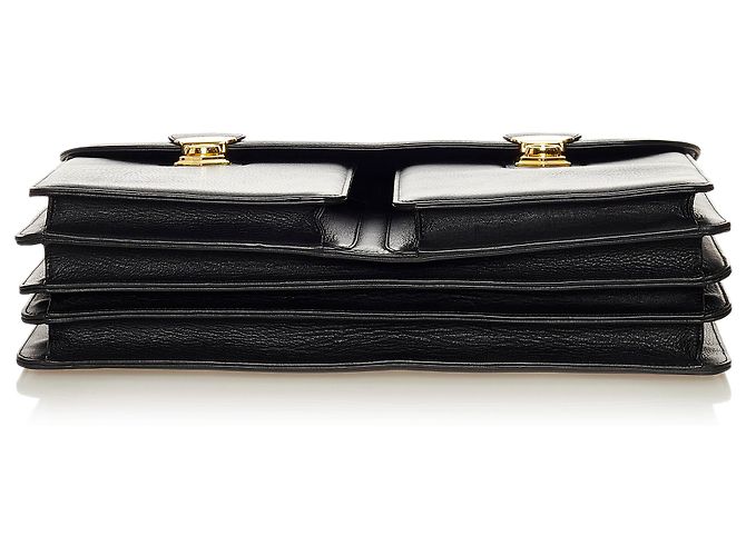 Borsa da lavoro in pelle nera Versace - vista 4