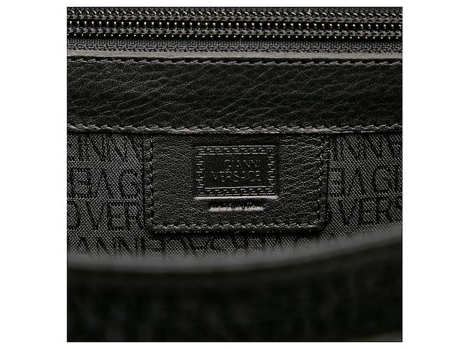Borsa da lavoro in pelle nera Versace - vista 6