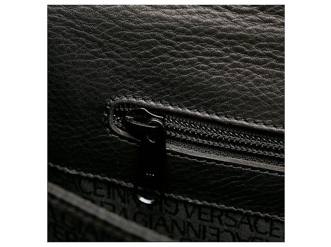 Borsa da lavoro in pelle nera Versace - vista 7