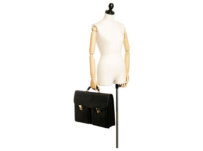 Borsa da lavoro in pelle nera Versace - vista 9