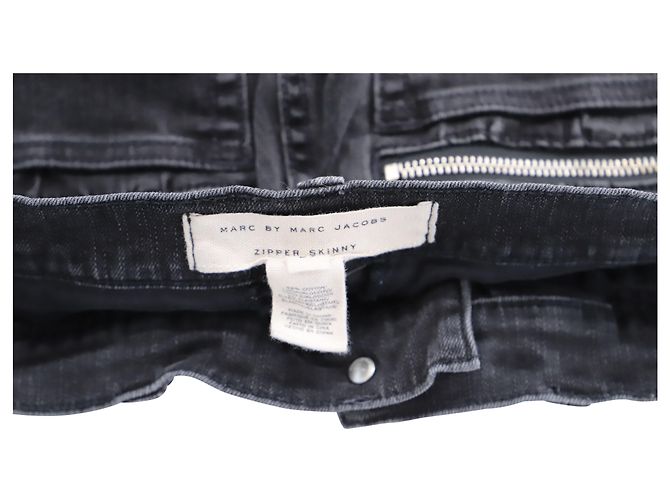 Vaqueros pitillo con cremallera de metal en algodón negro de Marc Jacobs - vista 3