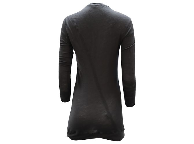 Donna Karan Top de mangas compridas com decote redondo em lã cinza escuro - vista 2