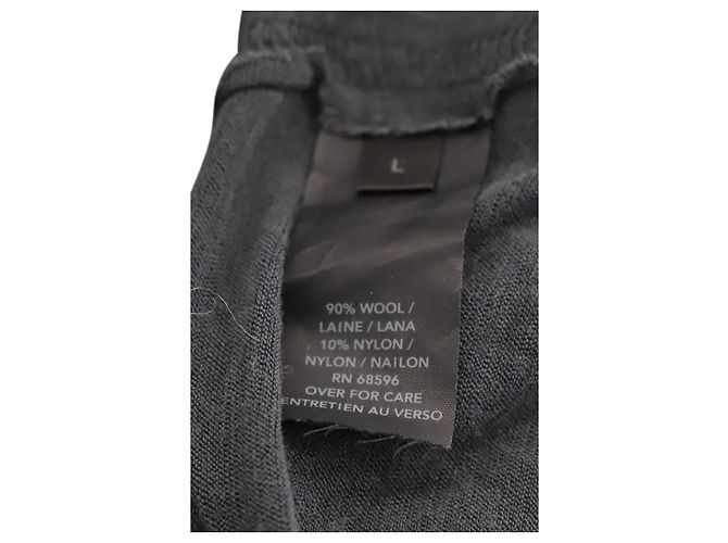 Donna Karan Top de mangas compridas com decote redondo em lã cinza escuro - vista 3