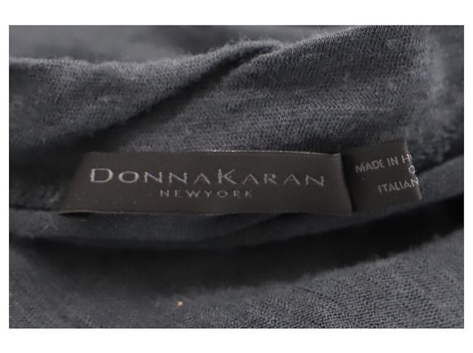 Donna Karan Top de mangas compridas com decote redondo em lã cinza escuro - vista 4