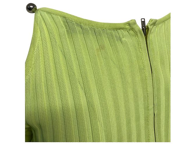 David Koma Gestricktes Top mit Rüschen und langen Ärmeln in grüner Viskose - Ansicht 11