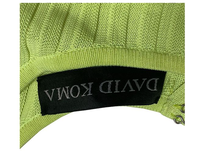 David Koma Gestricktes Top mit Rüschen und langen Ärmeln in grüner Viskose - Ansicht 5