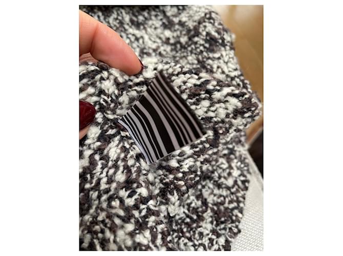 Joseph Rollkragenpullover aus Wolle Schwarz Grau Weiß Dunkelbraun - Ansicht 3