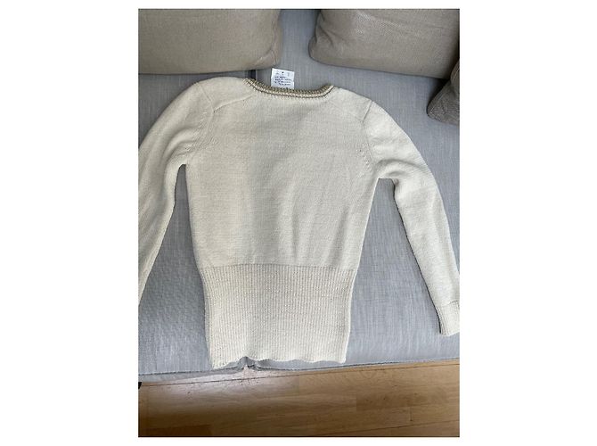 Vanessa Bruno Pull en maille couleur eggshell taille 36 Blanc cassé - vue 3