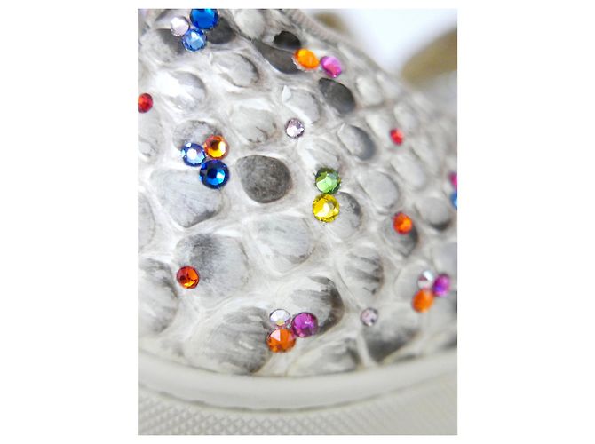 Sneakers Christian Louboutin in pelle di serpente e cristalli - vista 5