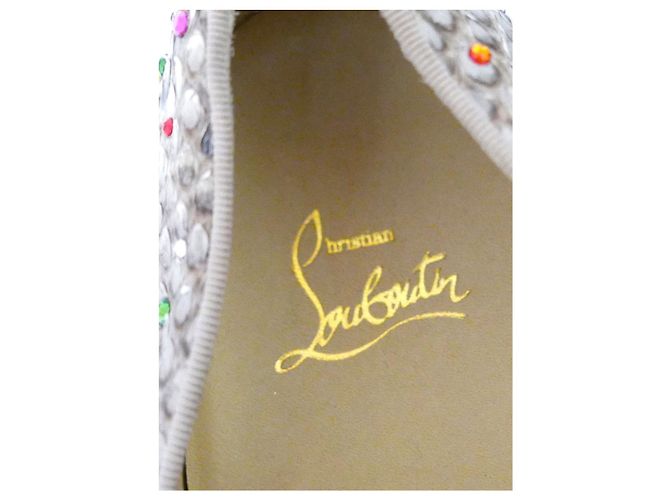 Sneakers Christian Louboutin in pelle di serpente e cristalli - vista 6