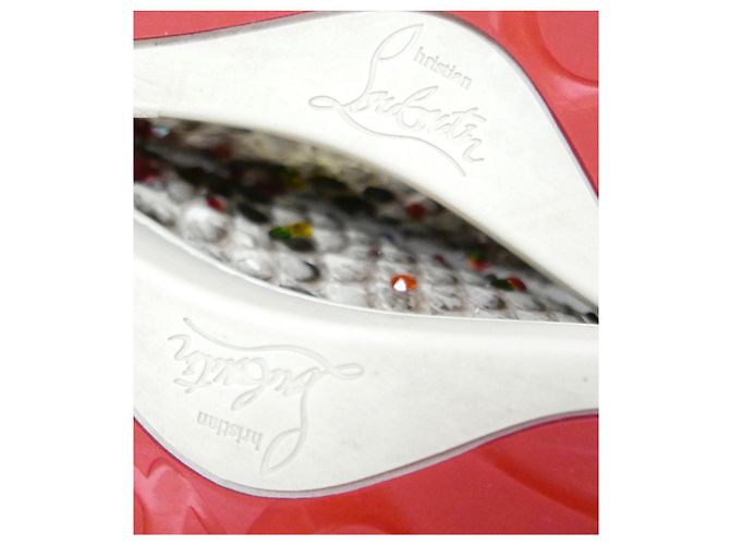 Sneakers Christian Louboutin in pelle di serpente e cristalli - vista 7