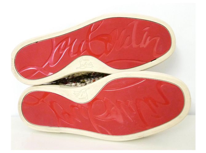 Sneakers Christian Louboutin in pelle di serpente e cristalli - vista 8