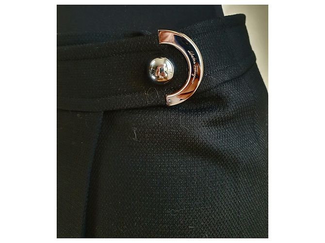 Falda negra de lana Salvatore Ferragamo Negro - vista 3