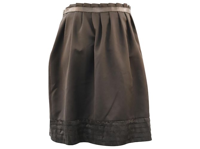 Falda plisada con cinturón en lana negra de Viktor & Rolf Negro - vista 2