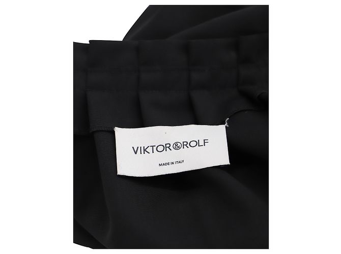 Falda plisada con cinturón en lana negra de Viktor & Rolf Negro - vista 4