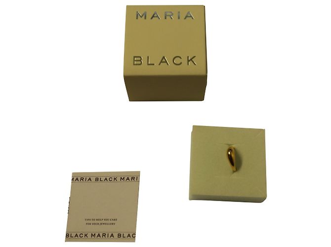 Autre Marque Anello Maria Nera Ester 60 in argento sterling placcato oro - vista 6