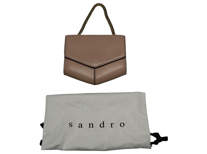 Borsa a Tracolla Sandro Lou in Pelle Blush - vue 10