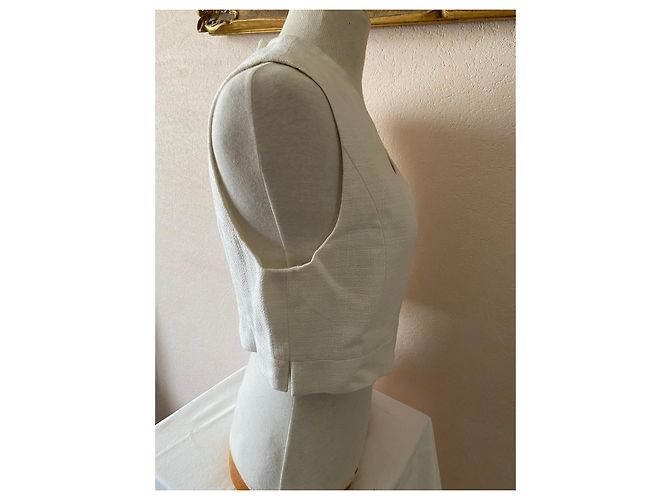 Top Chanel de algodão branco - vista 3