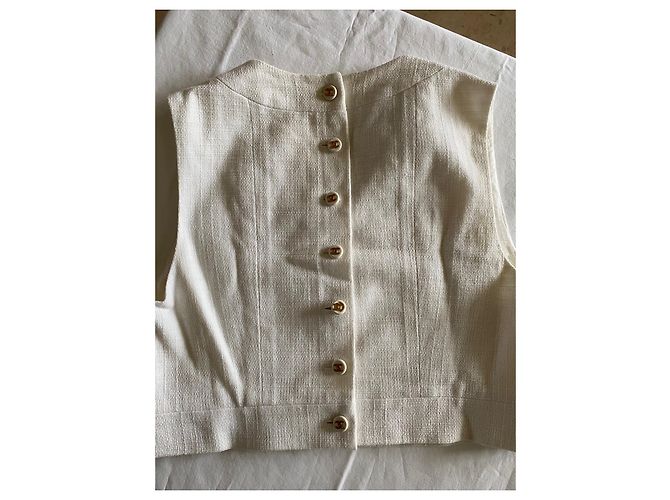 Top Chanel de algodão branco - vista 6