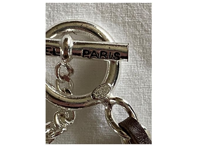 Braccialetto con ciondoli Chanel in acciaio argento e oro Silver hardware Gold hardware - vista 3