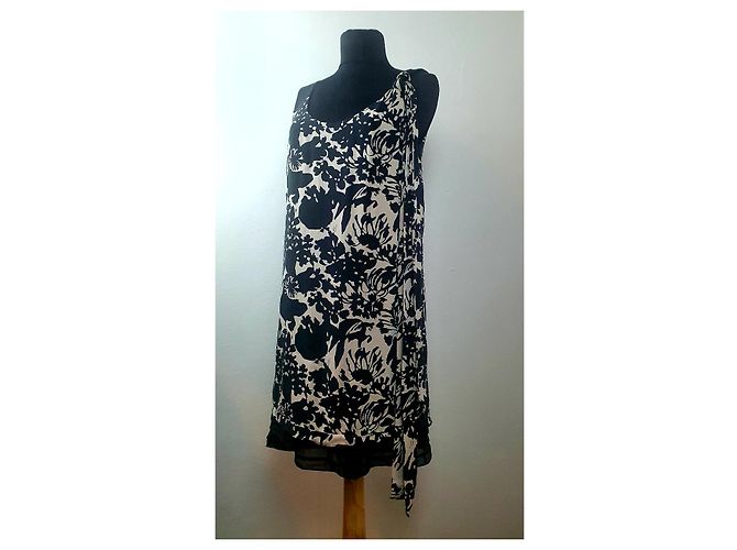 Abito Diane Von Furstenberg in seta nero multicolore beige - vista 3