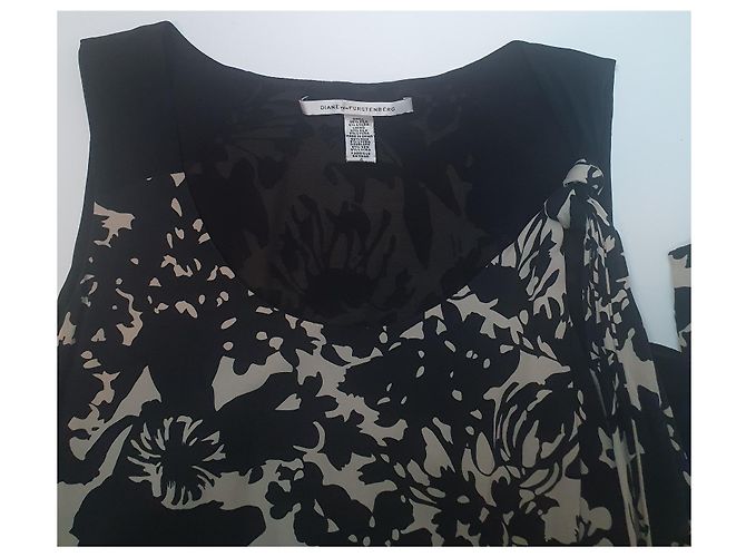 Abito Diane Von Furstenberg in seta nero multicolore beige - vista 8