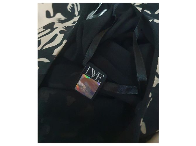 Abito Diane Von Furstenberg in seta nero multicolore beige - vista 9