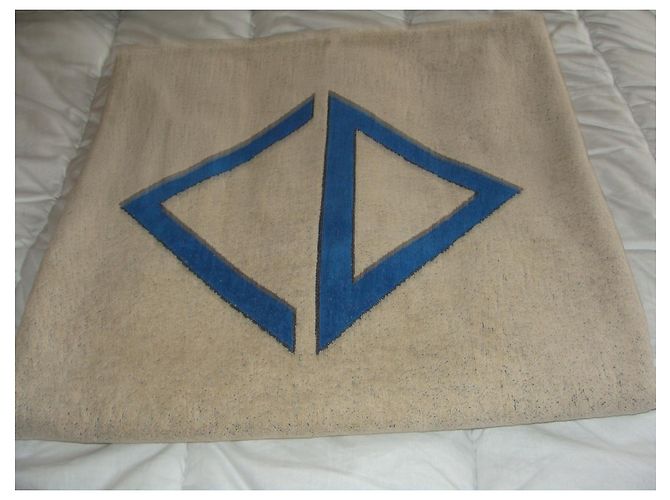 Asciugamano da mare Dior in cotone blu e beige - vista 4