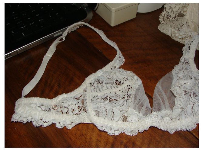 Conjunto Dior Sujetador y Braguitas de Encaje Blanco - vista 2