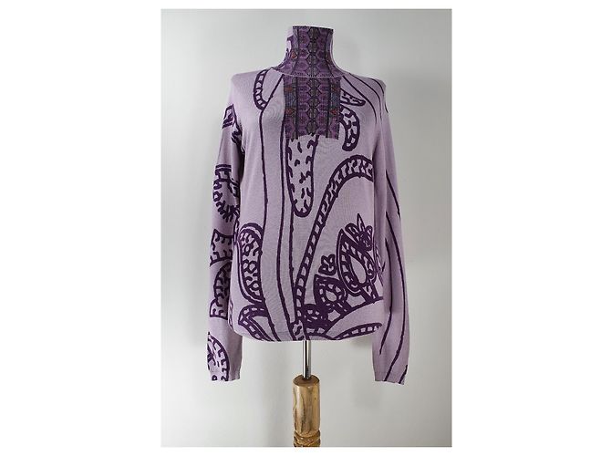 Suéter Polo Etro Roxo de Seda e Caxemira - vista 2