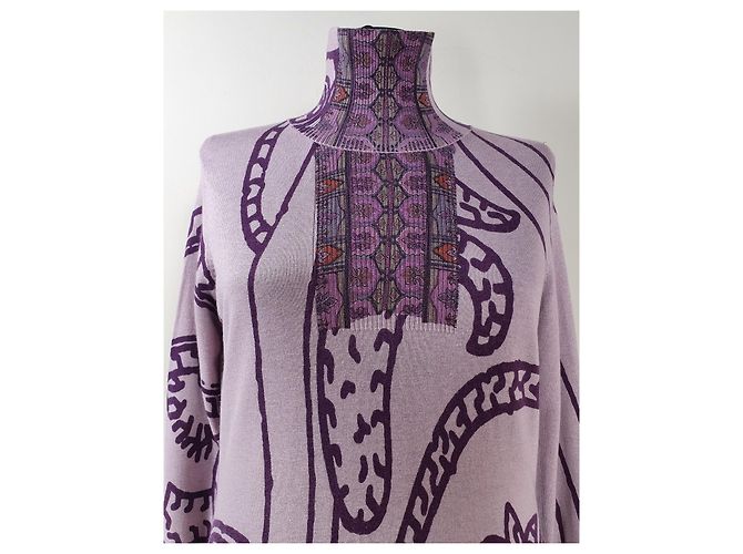 Suéter Polo Etro Roxo de Seda e Caxemira - vista 3