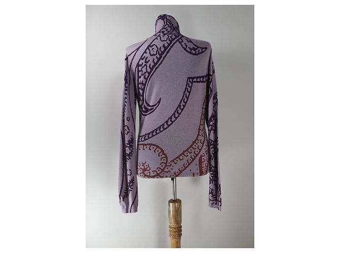 Suéter Polo Etro Roxo de Seda e Caxemira - vista 6