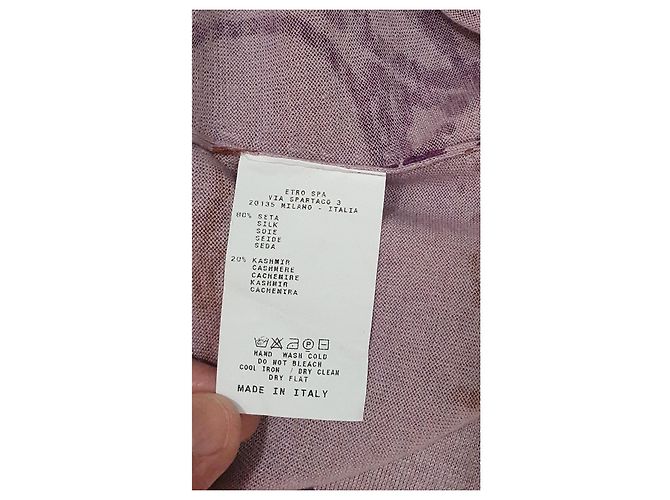 Suéter Polo Etro Roxo de Seda e Caxemira - vista 8