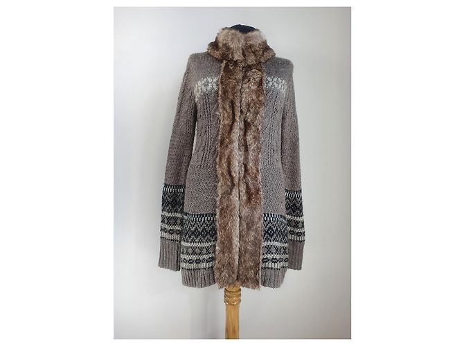 Strickjacke Cynthia Rowley Wolle und Alpaka Mehrfarbig Mehrfarben - Ansicht 2