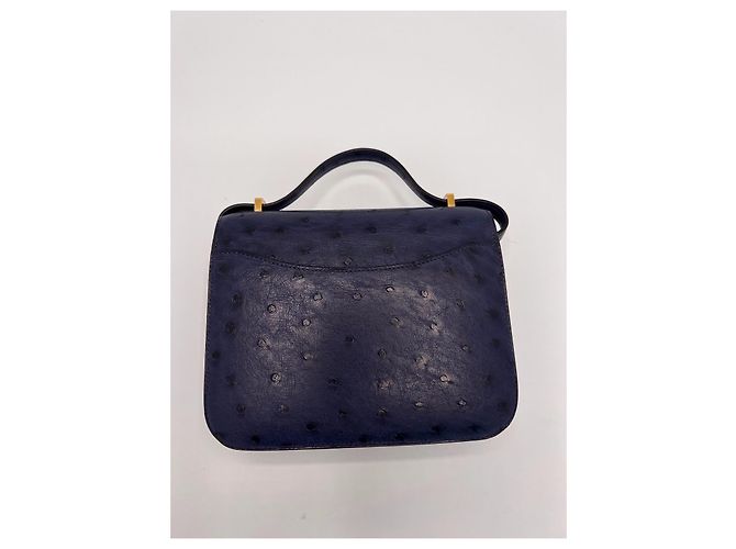 Hermès Constance Mini 18 Avestruz Azul marino - vista 3