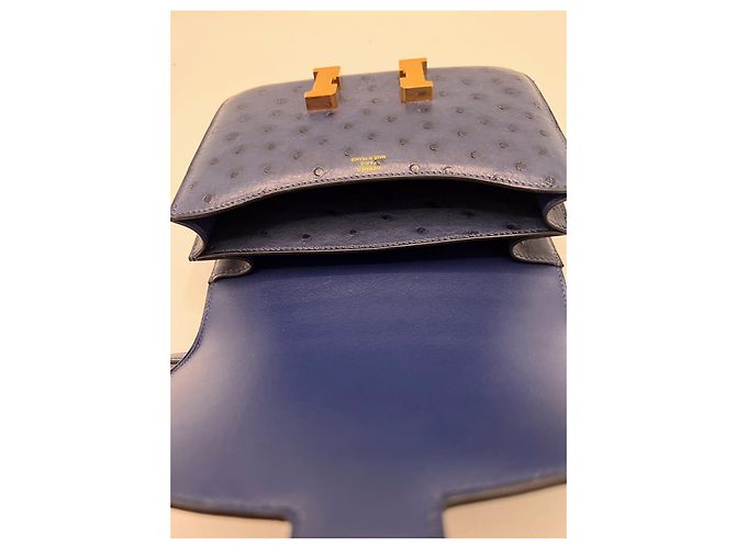 Hermès Constance Mini 18 Avestruz Azul marino - vista 6