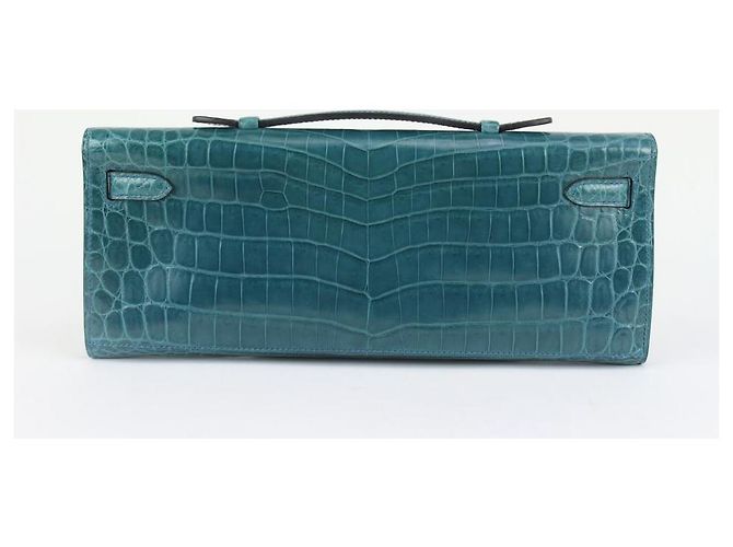 Hermès Herm�s Bleu Colvert Shiny Niloticus Cocodrilo Corte Kelly - vista 5