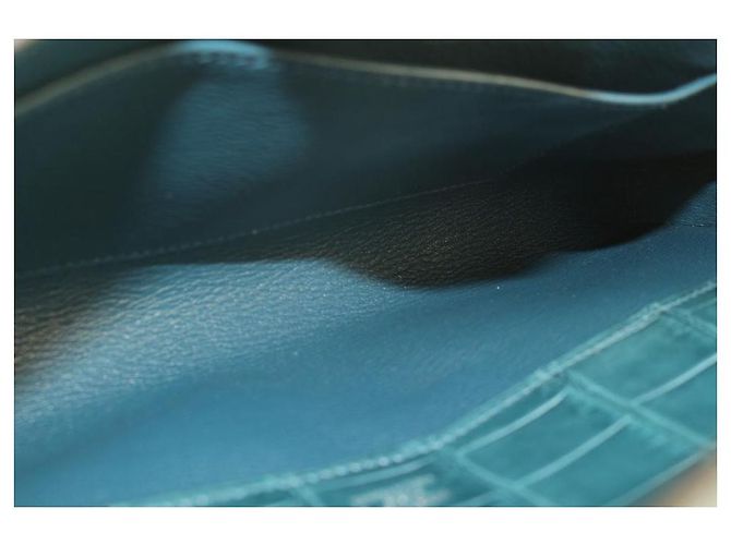 Hermès Herm�s Bleu Colvert Shiny Niloticus Cocodrilo Corte Kelly - vista 9
