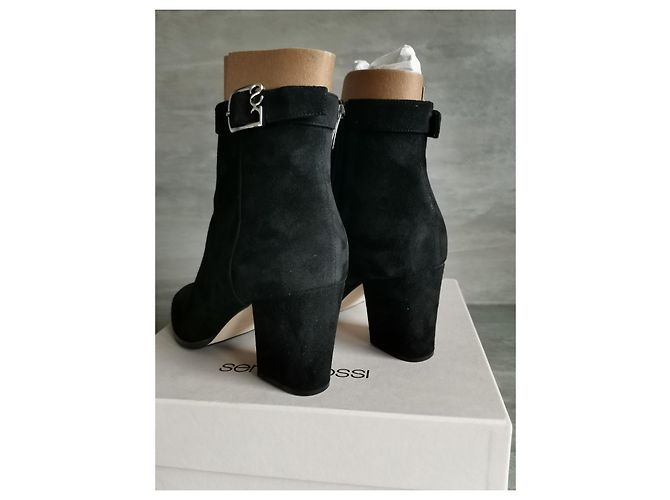 Botines Sergio Rossi de ante negro - vista 3