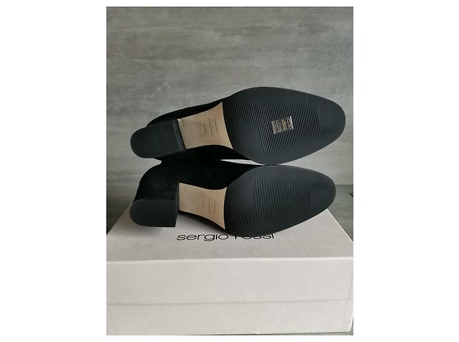 Botines Sergio Rossi de ante negro - vista 4