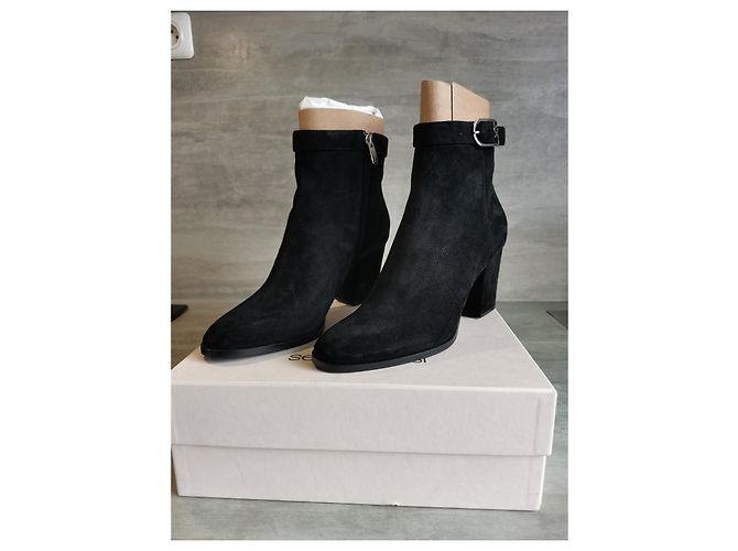 Botines Sergio Rossi de ante negro - vista 7