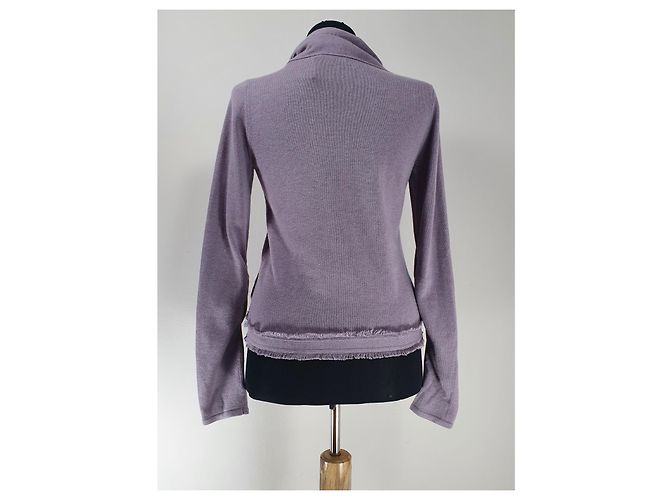 Allude Strickjacke aus Kaschmir und Baumwolle Lila - Ansicht 3